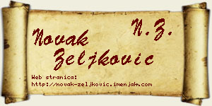 Novak Zeljković vizit kartica